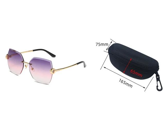Women's Irregular Diamond Rimmed Multi deformation Glasses Gold Frame Purple Pink Lens - Shop at LoveMi