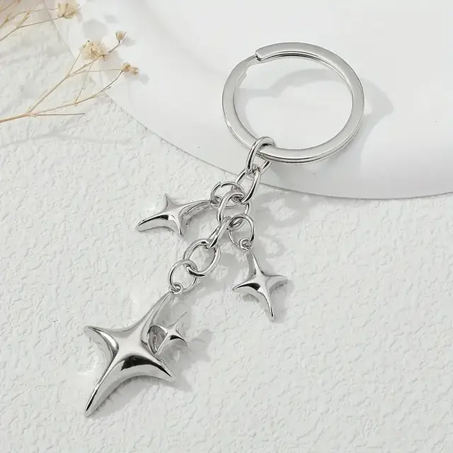 Alloy Star Hollow Keychain Ornaments Couple Men's And Women's Bags Pendant 03Tyle - Shop at LoveMi