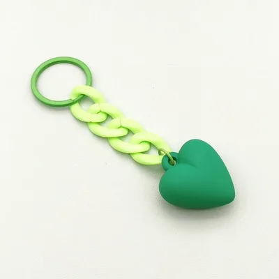 Heart shaped Keychain Acrylic Chain Ring Accessories Graduation Gift Green - Shop at LoveMi