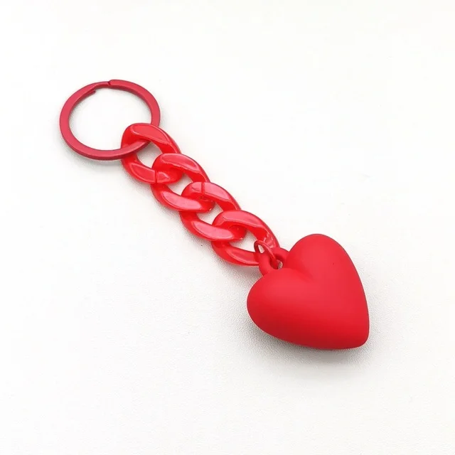 Heart shaped Keychain Acrylic Chain Ring Accessories Graduation Gift Red - Shop at LoveMi