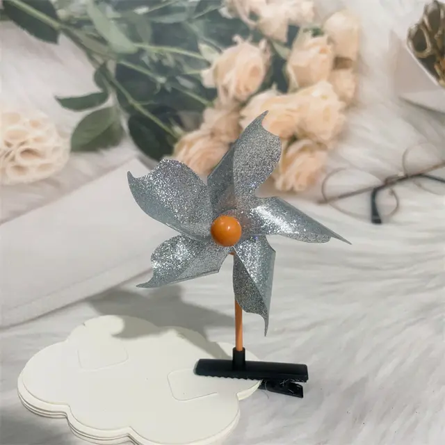 Colorful Windmill Barrettes Duckbill Clip Hairpin Silver - Shop at LoveMi