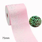 75mm Luminous Threaded Braid Hair Bow Ingredients Solid Color Rainbow Bronzing Fluorescent Ribbon - 7