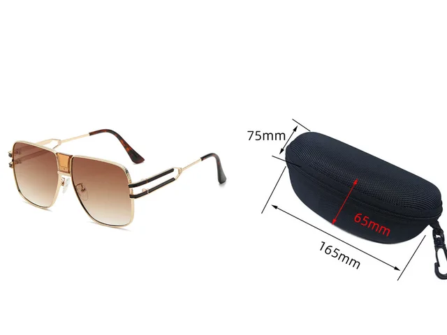 Men's And Women's Fashion Personality Square Sun Glasses Glasses With Box - Shop at LoveMi