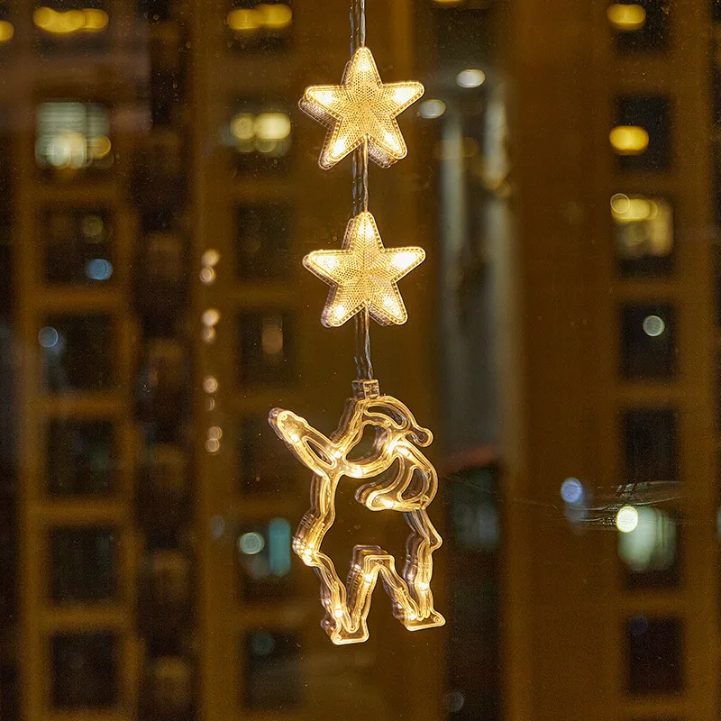 Christmas Atmosphere Layout Sucker Lamp Window Creative Decoration Old Man Warm Color - Shop at LoveMi