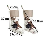20-inch Plush Christmas Stockings Cows Pattern Gift Bag - Hemp Edge Cows Pattern