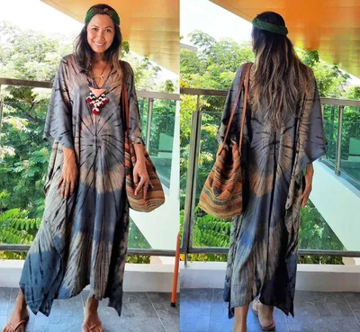 Beach Cover up Robe Vacation Sun Protection Shirt Gray And Blue - Shop at LoveMi