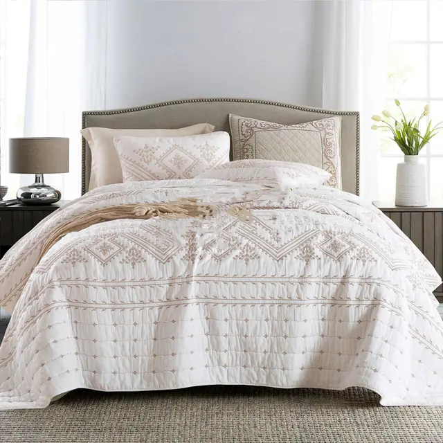 Cotton Retro Classic Solid Color Bedding Three piece Set Logg - Shop at LoveMi