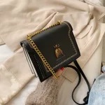 Summer New Chain Retro Bee Shoulder Portable Messenger Bag - Black