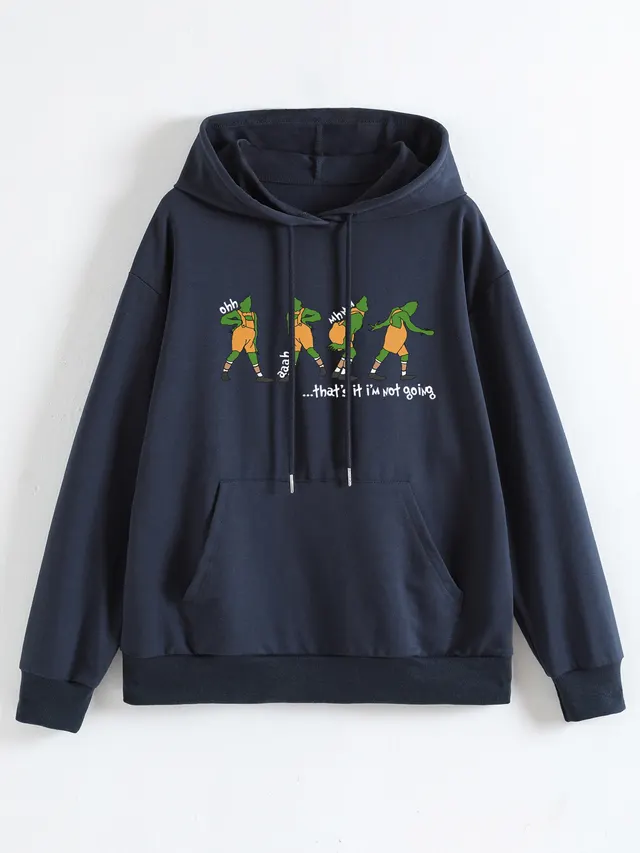 Women's That's It I'm Not Going Printed Hoodie Shirt Dark Blue - Shop at LoveMi