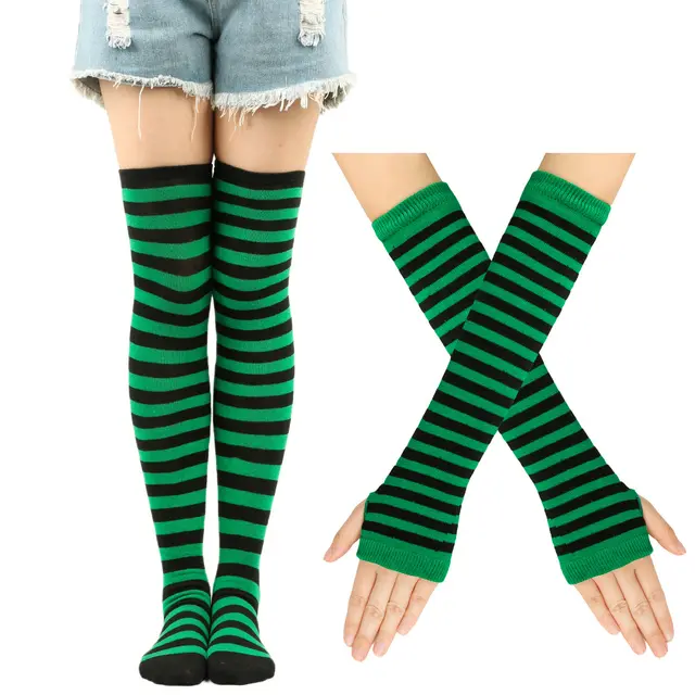 Gloves Holiday Party Clover Socks Polyester Suit Green Thin 17 - Shop at LoveMi