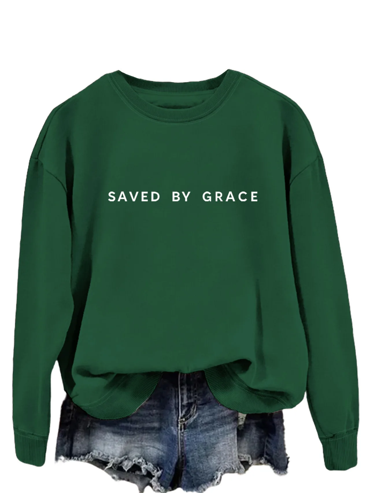 Fashion Simple Ladies Loose Sweater - Dark Green