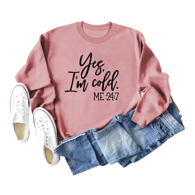 Letter Print Sweatshirt Crew Neck Cotton Women's Retro Fashion Rose Gold - Shop at LoveMi
