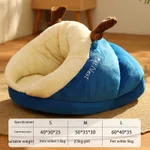 Pet Bed Winter Cat Dog Slippers Small Nest - Blue Elk
