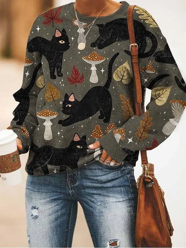 Women's Printed Crew Neck Casual T shirt Z3448 - Shop at LoveMi