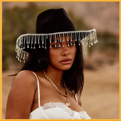 Fashion Western Denim White Hat Black Cowboy Hat - Shop at LoveMi