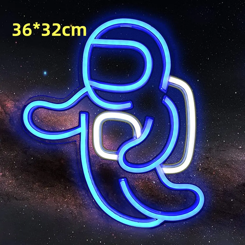 Led Neon Light Indoor And Outdoor Wall Decoration Luminous Advertising Spaceman Planet Pattern - Style C