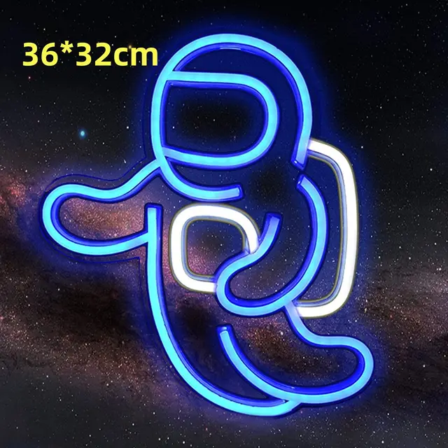 Led Neon Light Indoor And Outdoor Wall Decoration Luminous Advertising Spaceman Planet Pattern Style C - Shop at LoveMi