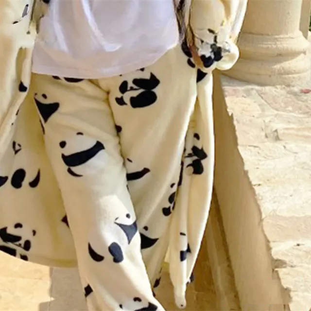 Women's Flannel Thick Warm Pajama Pants Panda - Shop at LoveMi