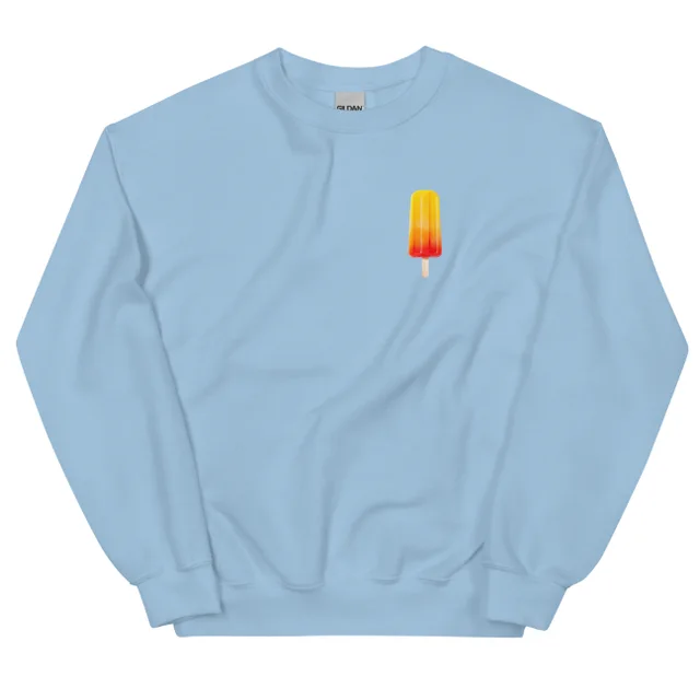 European And American Cartoon Printed Ice Candy Sweatshirt Light Blue - Shop at LoveMi