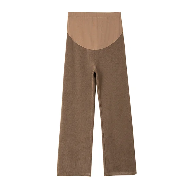 Women's Fleece lined Thickening Wide Leg Pants Straight Brown - Shop at LoveMi