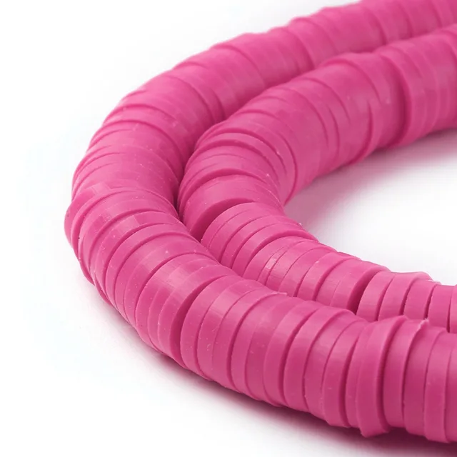 Polymer Clay Beads Spacer Color Polymer Clay Beaded Bracelet Jewelry Accessories Rose Red 6Mm - Shop at LoveMi