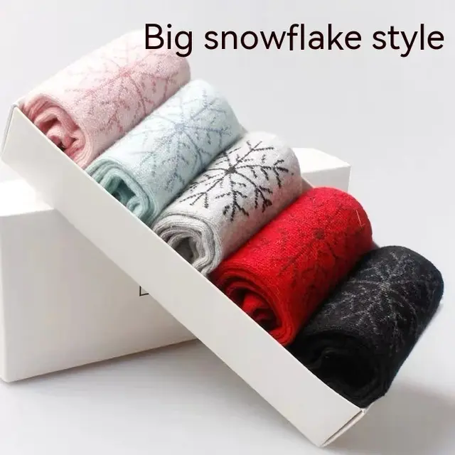 Women's Rabbit Wool Blended Thickened Autumn And Winter Warm Socks Style15 - Shop at LoveMi