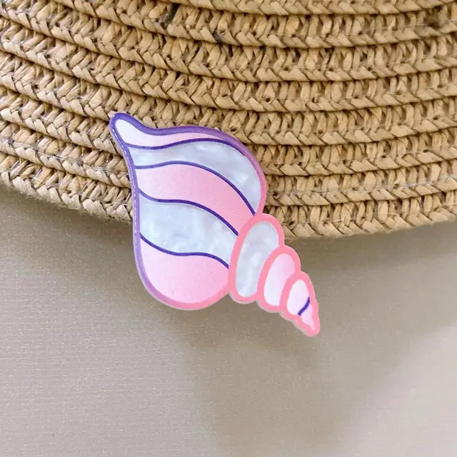 Cute Fish Barrettes Fishbone Hairpin Girl Bang Clip Broken Hair 4 Conch - Shop at LoveMi