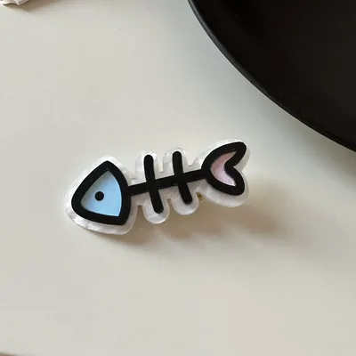 Cute Fish Barrettes Fishbone Hairpin Girl Bang Clip Broken Hair 5 Blue Bones - Shop at LoveMi