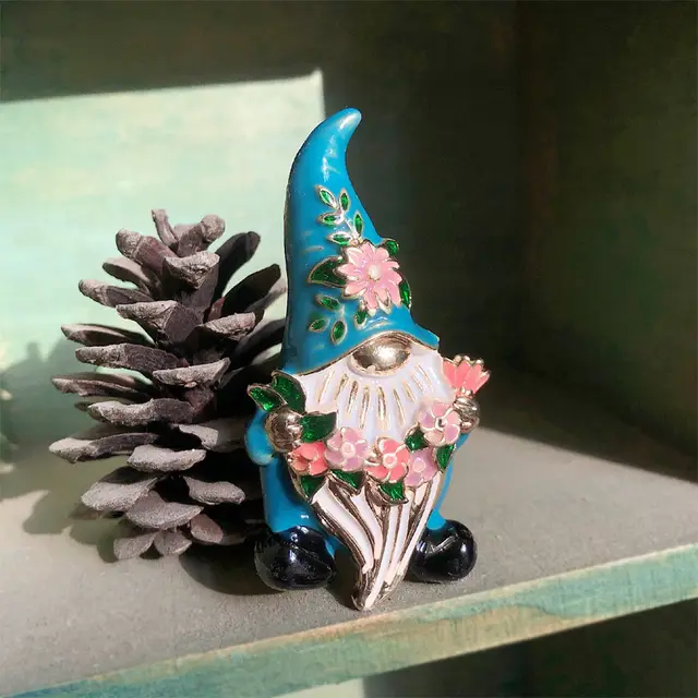 New Fashion Personality Vintage Brooch Cartoon Dwarf Brooch Blue - Shop at LoveMi