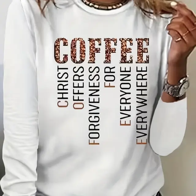 Round Neck Long Sleeve Casual Loose Top Bottoming Shirt White - Shop at LoveMi