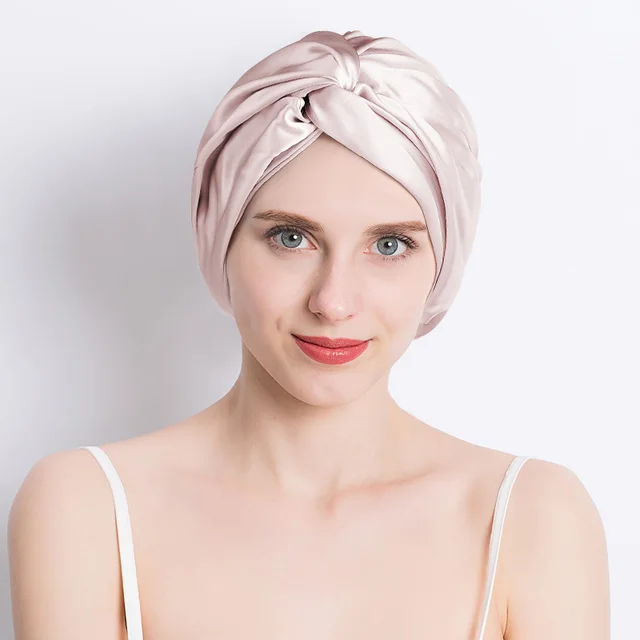 Seamless Silk Double layer Cross Nightcap Bare Pink - Shop at LoveMi