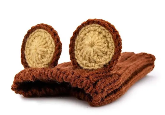 Pet Dog Dinosaur Warm Windproof Halloween Knitted Hat Head Cover Brown Bear - Shop at LoveMi