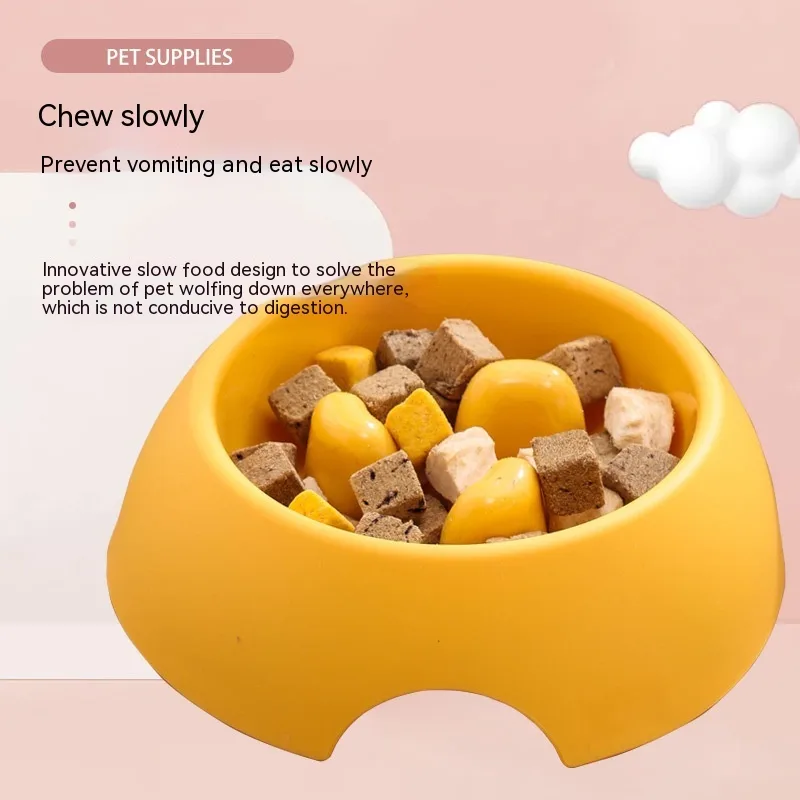 Pet Dog Slow Food Bowl Feeder Color Yellow - Shop at LoveMi