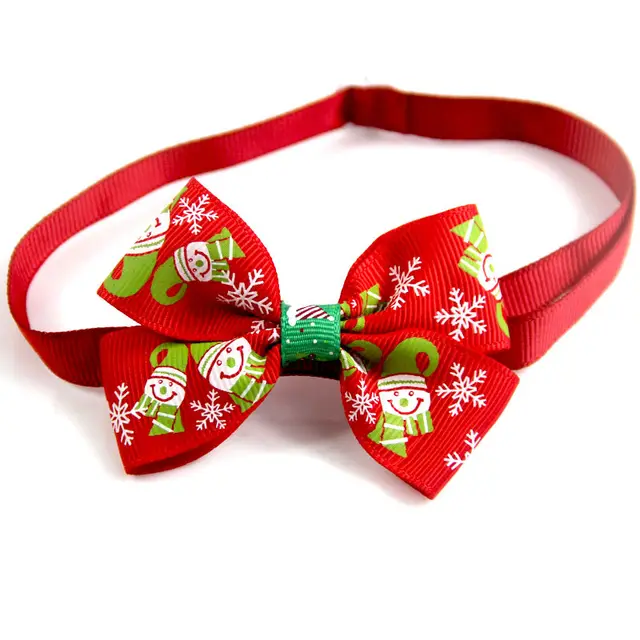 New Year Red And Green Christmas Series Pet Tie Bow Handcraft Jewelry Collar Dogs And Cats Bow Tie Vn085 5 - Shop at LoveMi