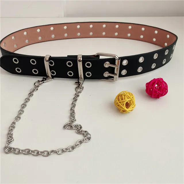 Double Row Perforated Women's Suit Belt Black - Shop at LoveMi
