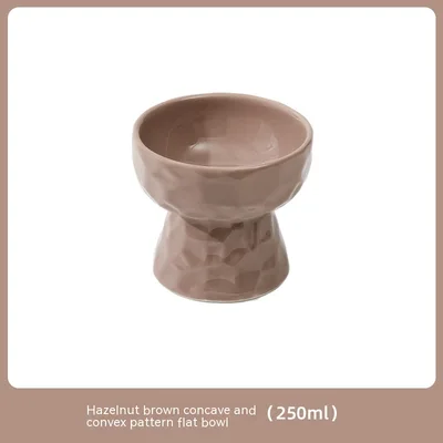 Ceramic High Leg Cervical Support Oblique Bowl Flat Bowl Filbert Brown - Shop at LoveMi
