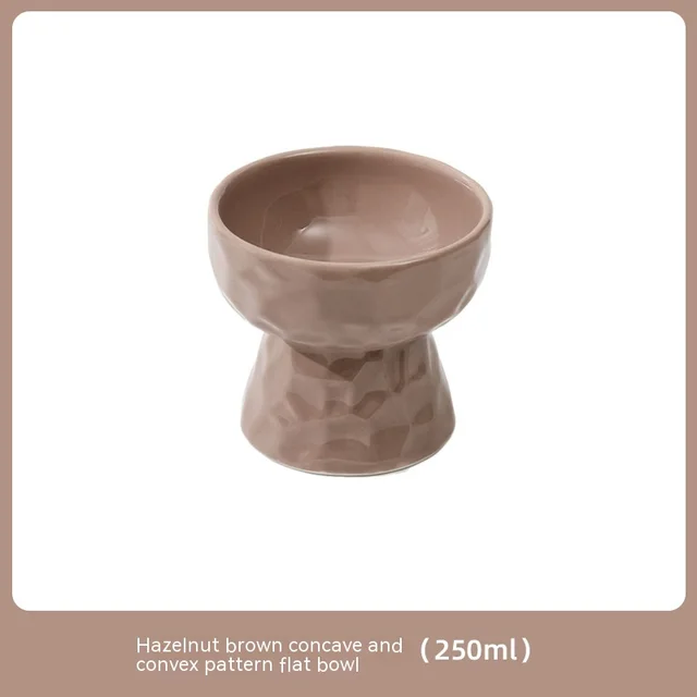 Ceramic High Leg Cervical Support Oblique Bowl Flat Bowl Filbert Brown - Shop at LoveMi