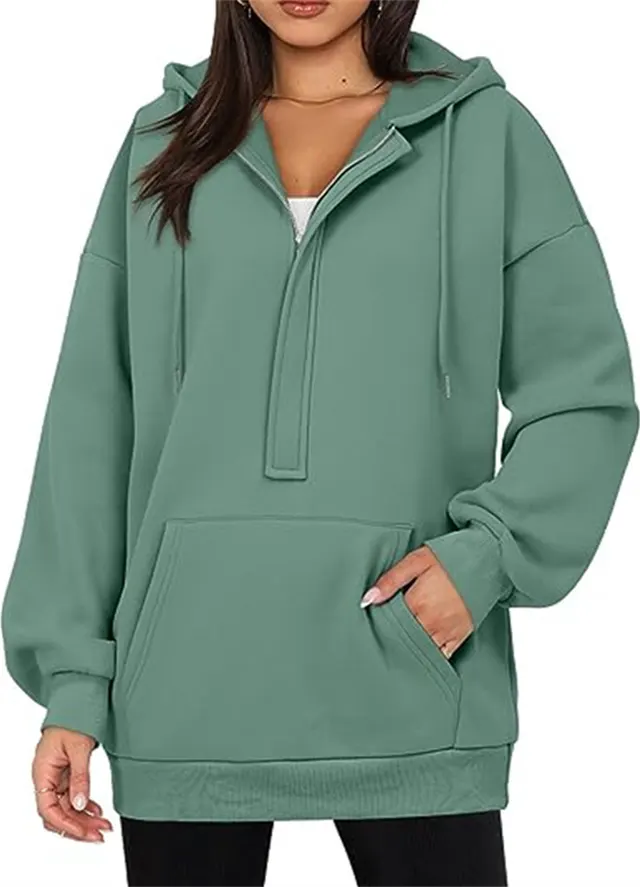 Women's Solid Color All match Hoodie Green - Shop at LoveMi