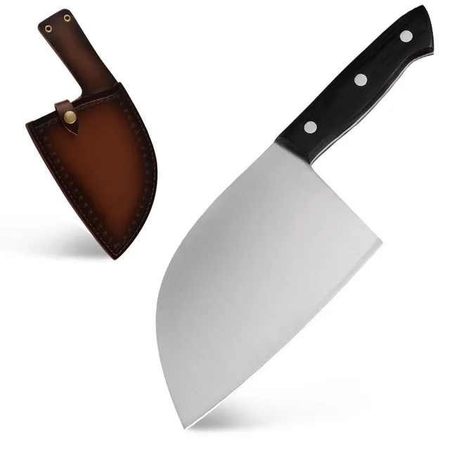 Household Stainless Steel Butcher Knife Sanding With Leather Case - Shop at LoveMi