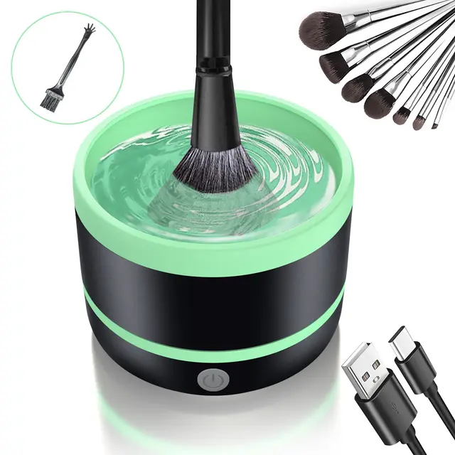 Electric Cosmetic Brush Cleaning Device Type c Suit Beauty Tools Green - Shop at LoveMi