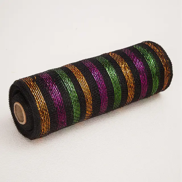 10 Inch X10 Yard PP Mesh Roll Garland Material - Colorful Black
