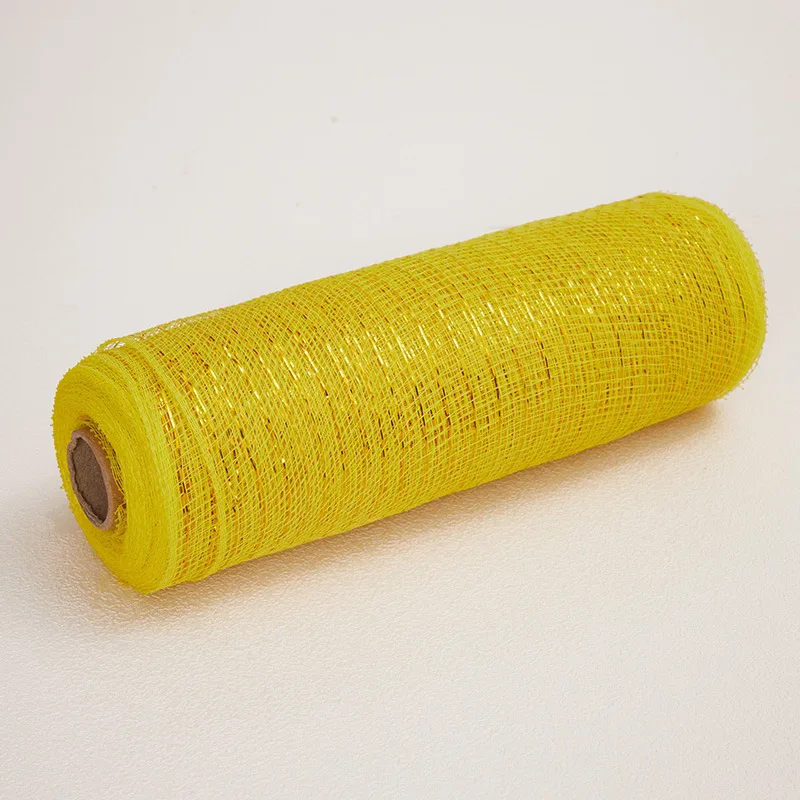 10 Inch X10 Yard PP Mesh Roll Garland Material - Yellow Pp Gold