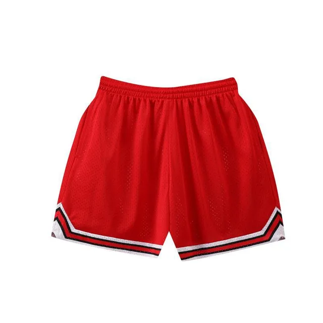Leisure Basketball Clothes Shorts Sports Mesh American Short length Pants Red - Shop at LoveMi