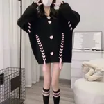Idle Style Loose-fitting Versatile Outerwear Sweater - Black