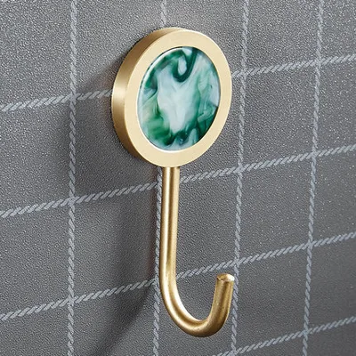 Brass Hat and coat Drilling Adhesive Hanging Storage Hook Green Bay - Shop at LoveMi
