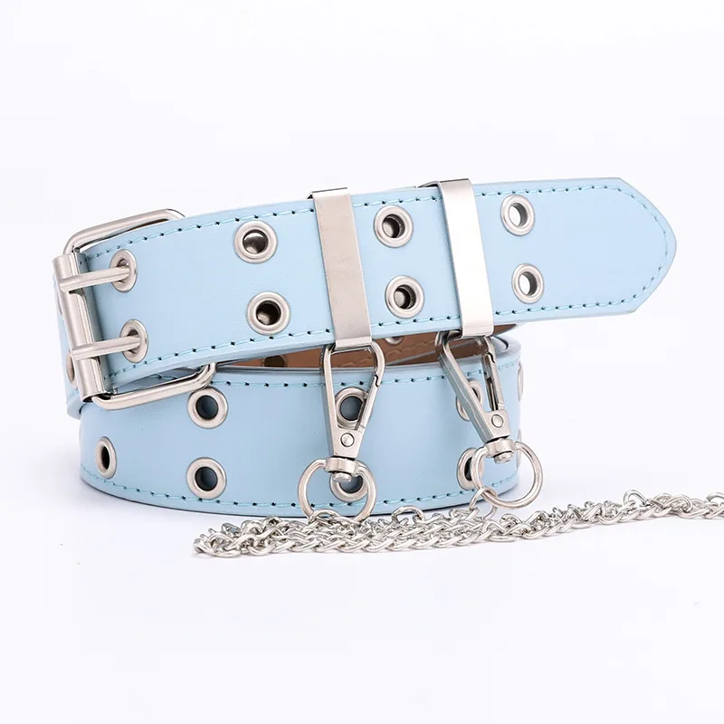 Double Breasted Waistband For Girls - Blue