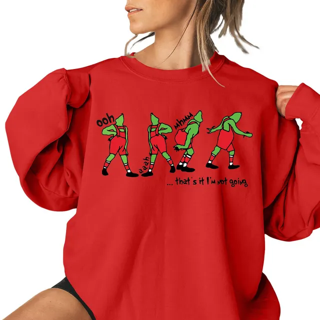 Ladies New Christmas Pattern Printing Casual Sweatshirt Red - Shop at LoveMi