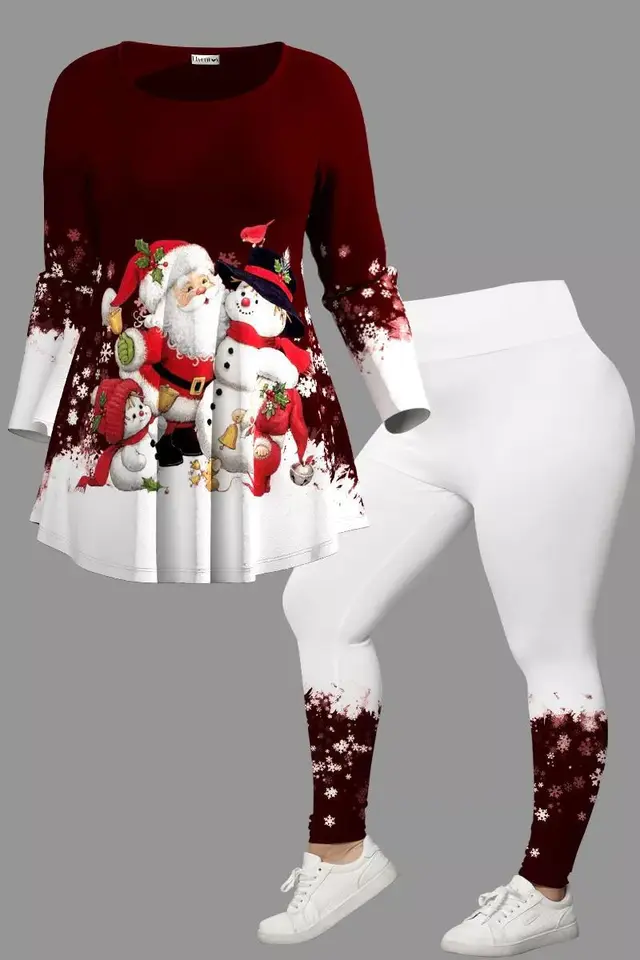 Christmas Creative Printing 3D Digital Casual Loose Men And Women Round Neck Suit - Shop at LoveMi