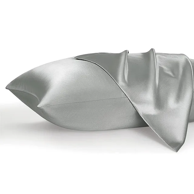 Solid Color Silk Envelope Pillowcase Gray - Shop at LoveMi