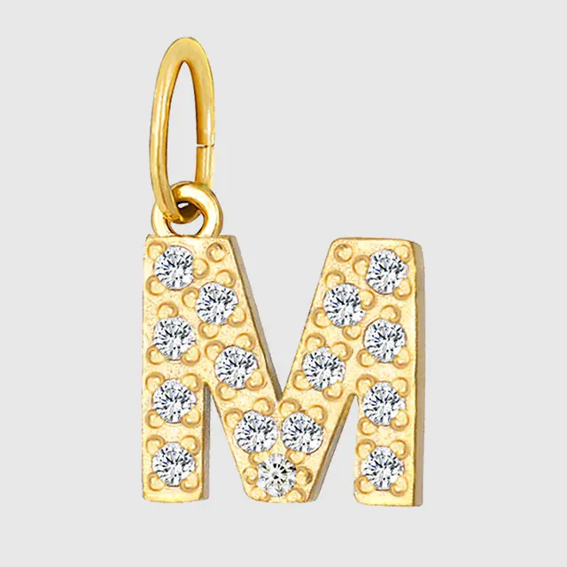 Full Diamond Stainless Steel Ornament Accessories Letter Number Pendant Diy Letter M - Shop at LoveMi